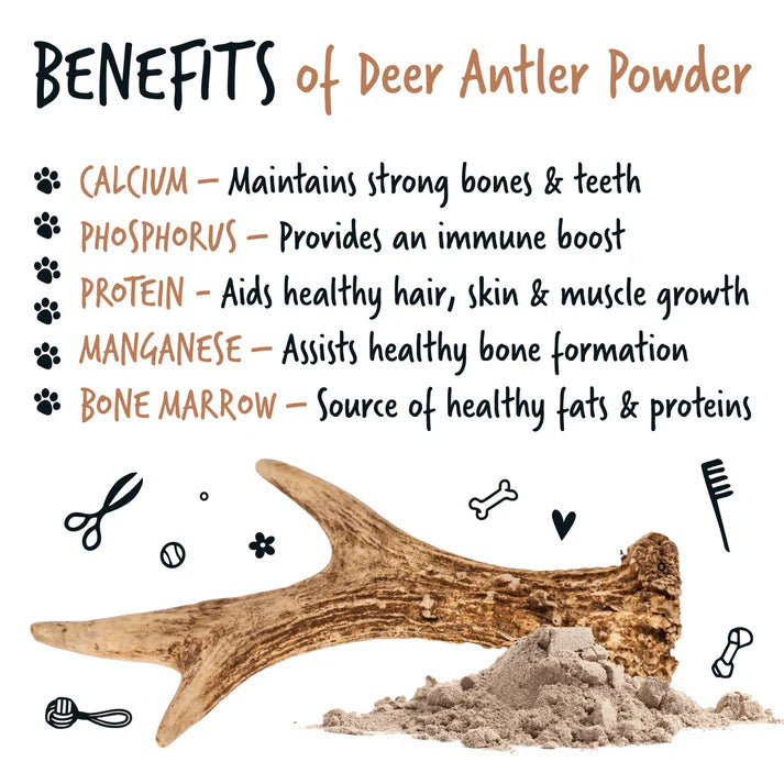 Bugalugs 100% Natural Deer Antler Supplement Powder for Dogs (70g)