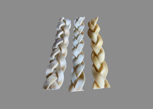 30cm Beef Skin Braided - Natural Dog Treat
