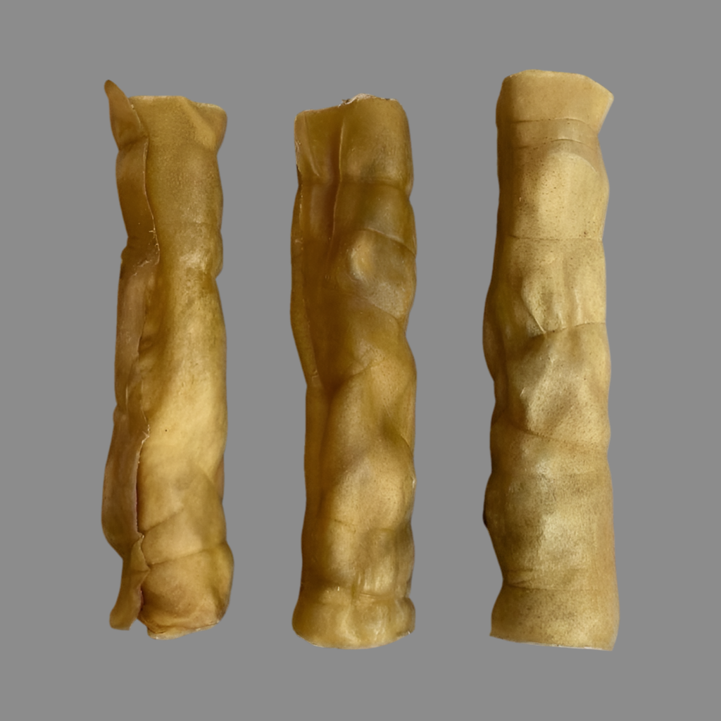 Long Lasting Jumbo Buffalo Roll Approximately 9-10” Long - Natural Dog Treat Gluten Free & Grain Free with Excellent Nutritional Values