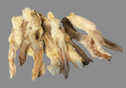 10 Rabbit Ears With Fur Natural Dog Treat