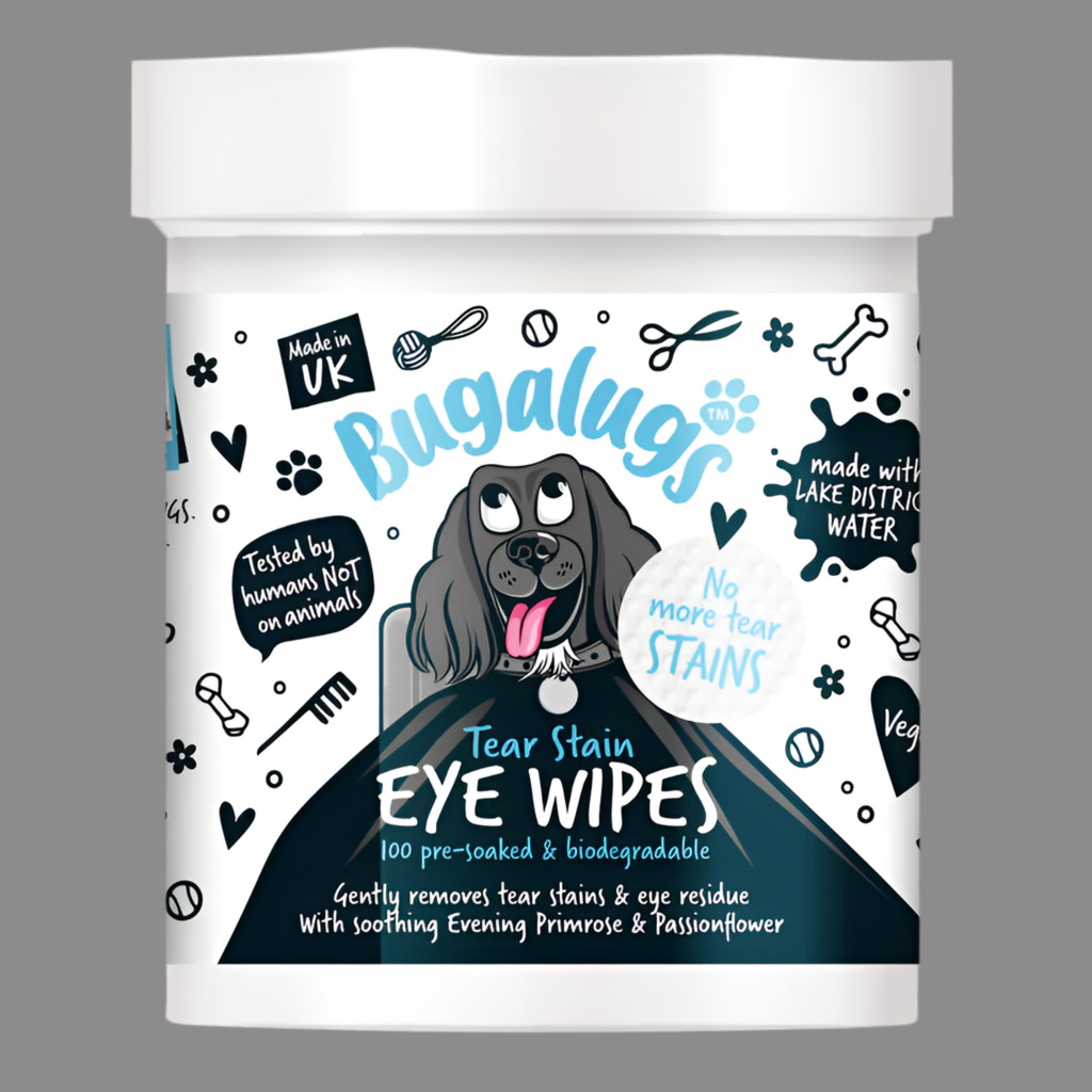 Bugalugs Tear Stain Eye Wipes for Dogs 100 Pre-soaked & Biodegradable Wipes