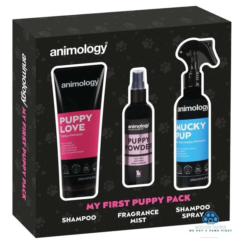 Animology My First Puppy Pack - Dog Grooming shampoo Kit with Puppy Love Shampoo, Fragrance Mist & Mucky Pup Shampoo Spray cleaner